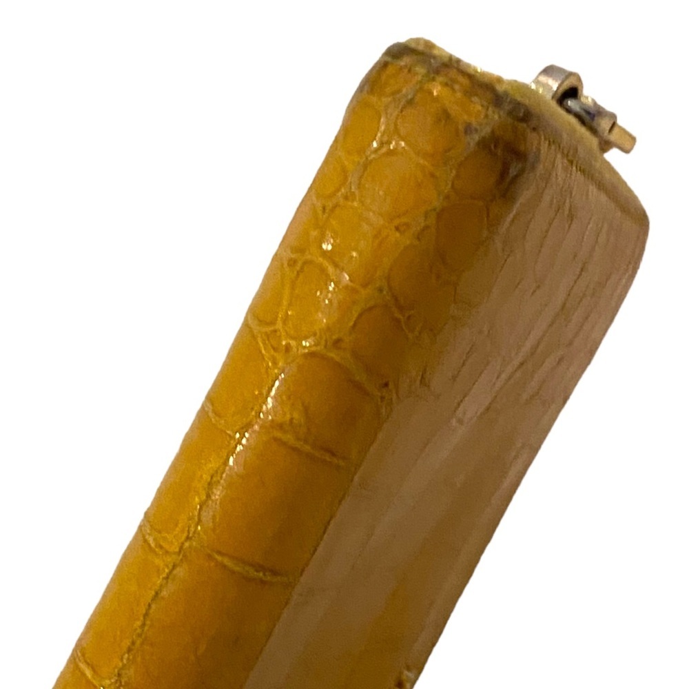 Miu Miu yellow leather croc embossed zippy zip around Long wallet - Picture 7 of 16